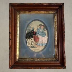Vintage Mid Century French Miroir des Modes Fashion Plate Display Shadowbox Art